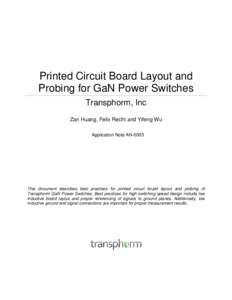 Printed Circuit Board Layout and Probing for GaN Power Switches