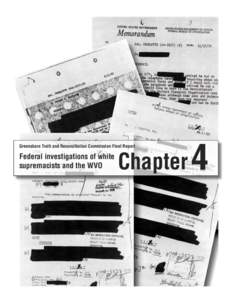 Chapter 4  Greensboro Truth and Reconciliation Commission Final Report Federal investigations of white supremacists and the WVO