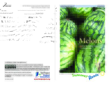 STAPLE HERE  Cover Photo: Watermelons on display at a supermarket in Singapore, September[removed]Released into the public domain by Kcdtsg at en.wikipedia.  Getting Ready for Grade 4™