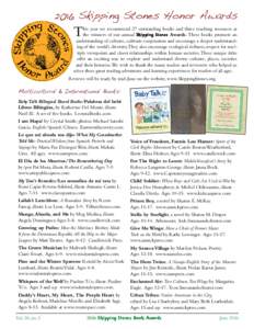 2016 Skipping Stones Honor Awards  T his year we recommend 27 outstanding books and three teaching resources as the winners of our annual Skipping Stones Awards. These books promote an