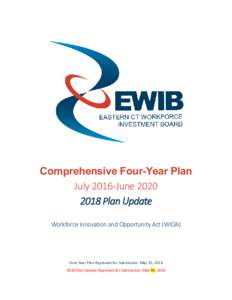Comprehensive Four-Year Plan July 2016-JunePlan Update Workforce Innovation and Opportunity Act (WIOA)  Four-Year Plan Approved for Submission: May 25, 2016