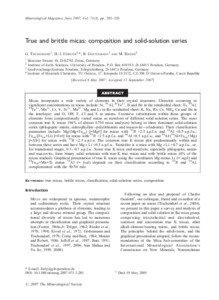 Mineralogical Magazine, June 2007, Vol. 71(3), pp. 285–320  True and brittle micas: composition and solid-solution series