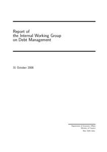 Report of the Internal Working Group on Debt Management 31 October 2008
