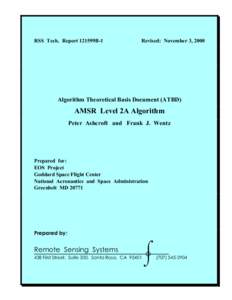 RSS Tech. Report 121599B-1  Revised: November 3, 2000 Algorithm Theoretical Basis Document (ATBD)