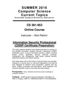 Data security / (ISC) / Certified Information Systems Security Professional / Peter H. Gregory / Professional certification / Security / Computing / Education / Professional studies
