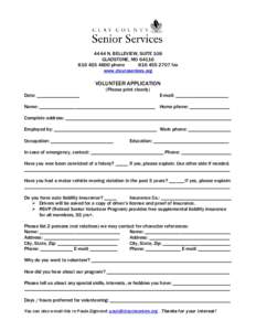 Senior Corps / RSVP / Insurance / Email / Mail