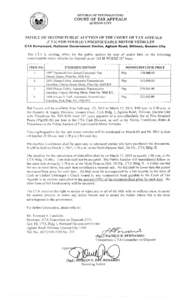 REPUBLIC OF THE PHILIPPINES  COURT OF TAX APPEALS QUEZON CITY  NOTICE OF SECON D PUBL IC AUCTION OF THE COURT OF TAX APPEALS