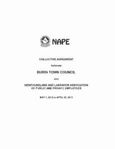 NAPE COLLECTIVE AGREEMENT between BURIN TOWN COUNCIL and