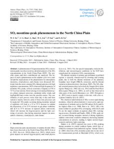 Atmos. Chem. Phys., 14, 7757–7768, 2014 www.atmos-chem-phys.net[removed]doi:[removed]acp[removed] © Author(s[removed]CC Attribution 3.0 License.  SO2 noontime-peak phenomenon in the North China Plain