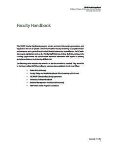 DAAP Faculty Handbook College of Design, Architecture, Art, and Planning University of Cincinnati Faculty Handbook