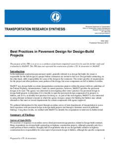Best Practices in Pavement Design for Design-Build Projects