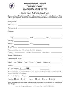 Credit Card Information – Phone Authorization