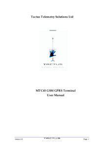 Tactus Telemetry Solutions Ltd  MTC45 GSM GPRS Terminal