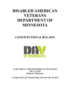 DISABLED AMERICAN VETERANS DEPARTMENT OF MINNESOTA CONSTITUTION & BYLAWS