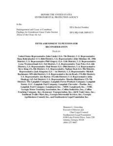 Fifth Amendment to Petition for Reconsideration -- SE Legal Foundation