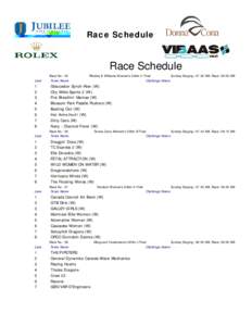                   Race Schedule    Race Schedule