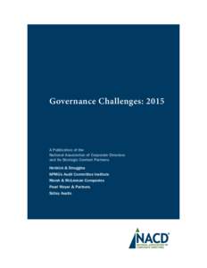 Governance Challenges: 2015  Advisory Council on Risk Oversight Summary of Proceedings