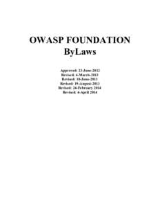      OWASP FOUNDATION   ByLaws 