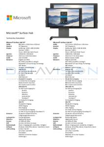 Microsoft® Microsoft Surface Hub Technisches Datenblatt Microsoft Surface Hub 55 55“