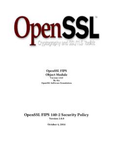OpenSSL FIPS Object Module Version[removed]By the OpenSSL Software Foundation