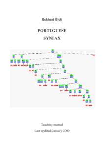Eckhard Bick  PORTUGUESE SYNTAX  Teaching manual