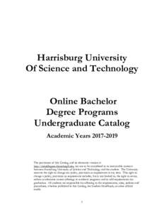Harrisburg University Of Science and Technology Online Bachelor Degree Programs Undergraduate Catalog Academic Years
