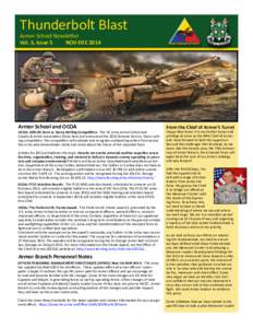 Thunderbolt Blast Armor School Newsletter Vol. 3, Issue 5 NOV-DECArmor School and OCOA
