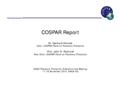Microsoft PowerPoint - COSPAR Report [Compatibility Mode]
