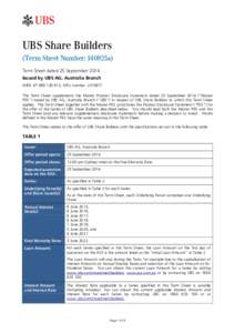 Share Builder Term Sheet - HSF comments 25 September 2014