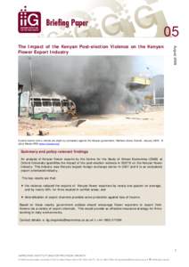05 August 2009 The Impact of the Kenyan Post-election Violence on the Kenyan Flower Export Industry