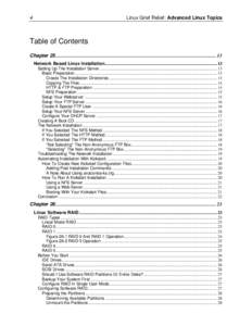 4  Linux Grief Relief: Advanced Linux Topics Table of Contents Chapter 25.................................................................................................................................. 13