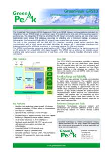 GreenPeak GP510  RF4CE Network Communications Controller Version 1.05