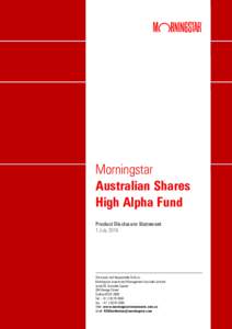 Morningstar Australian Shares High Alpha