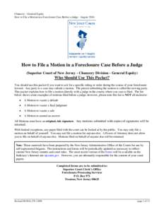 How to File a Motion in a Foreclosure Case Before a Judge