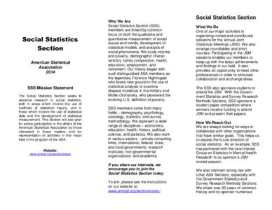 Social Statistics Section American Statistical Association 2014