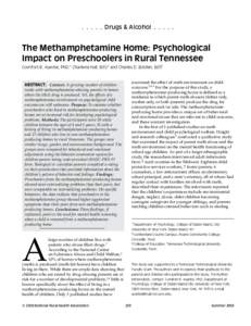 The Methamphetamine Home: Psychological Impact on Preschoolers in Rural Tennessee