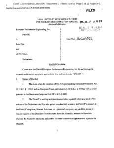Case 1:16-cvLMB-MSN Document 1 FiledPage 1 of 11 PageID# 1 DocuSign Envelope ID: A7A6F542-AA4F^81 C-BC29-32826C00AF90 FILED  IN THE UNITED STATES DISTRICT COURT