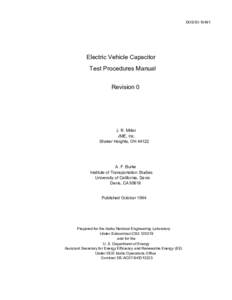 DOE/ID[removed]Electric Vehicle Capacitor Test Procedures Manual Revision 0