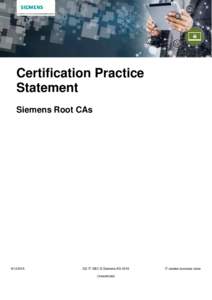 Siemens Root CA Certification Practice Statement