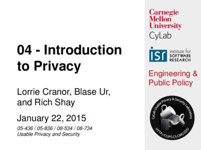 04 - Introduction to Privacy Engineering & Public Policy