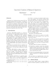 Amortized Analysis of Balanced Quadtrees Huck Bennett ∗  Chee Yap