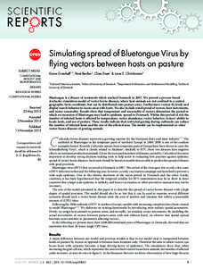 Simulating spread of Bluetongue Virus by flying vectors between hosts on pasture SUBJECT AREAS: COMPUTATIONAL BIOLOGY AND BIOINFORMATICS