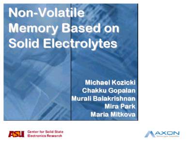 Non-Volatile Memory Based on Solid Electrolytes