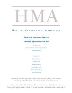 Overview of New York State’s Current Small Group and Direct Pay Insurance Markets
