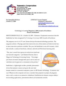 Technology & Learning magazine’s 2006 Awards of Excellence