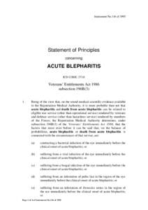 Instrument No.116 of[removed]Statement of Principles concerning  ACUTE BLEPHARITIS