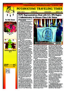 www.fcpotawatomi.com • [removed] • [removed] • FREE  POTAWATOMI TRAVELING TIMES VOLUME 19, ISSUE 14  GCHEMKO GISES