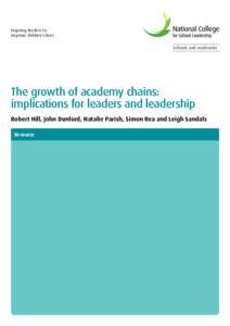 The growth of academy chains: implications for leaders and leadership