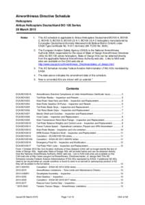 Airworthiness Directive Schedule Helicopters Airbus Helicopters Deutschland BO 105 Series 26 March 2015 Notes