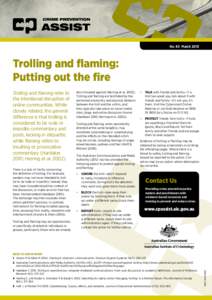 No. 83 March[removed]Trolling and flaming: Putting out the fire Trolling and flaming refer to the intentional disruption of